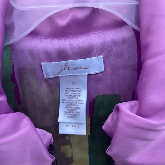 Vintage Y2K JH Collectibles Lavender Silky Quilted Vest Floral Lined Sz S - Picture 2 of 5